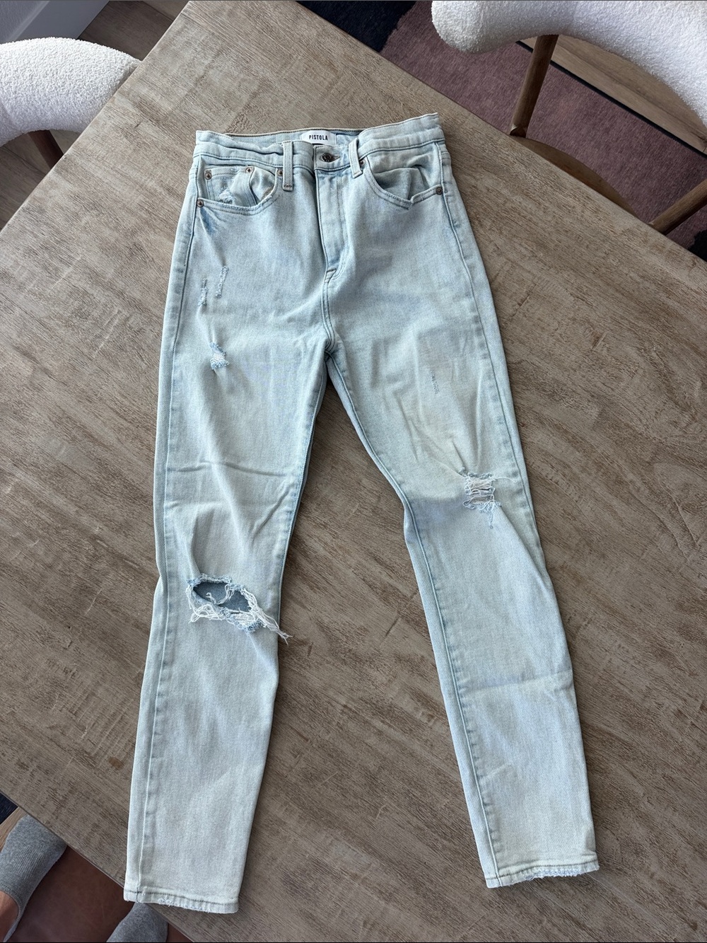 pistola Light Blue Distressed Skinny Jeans